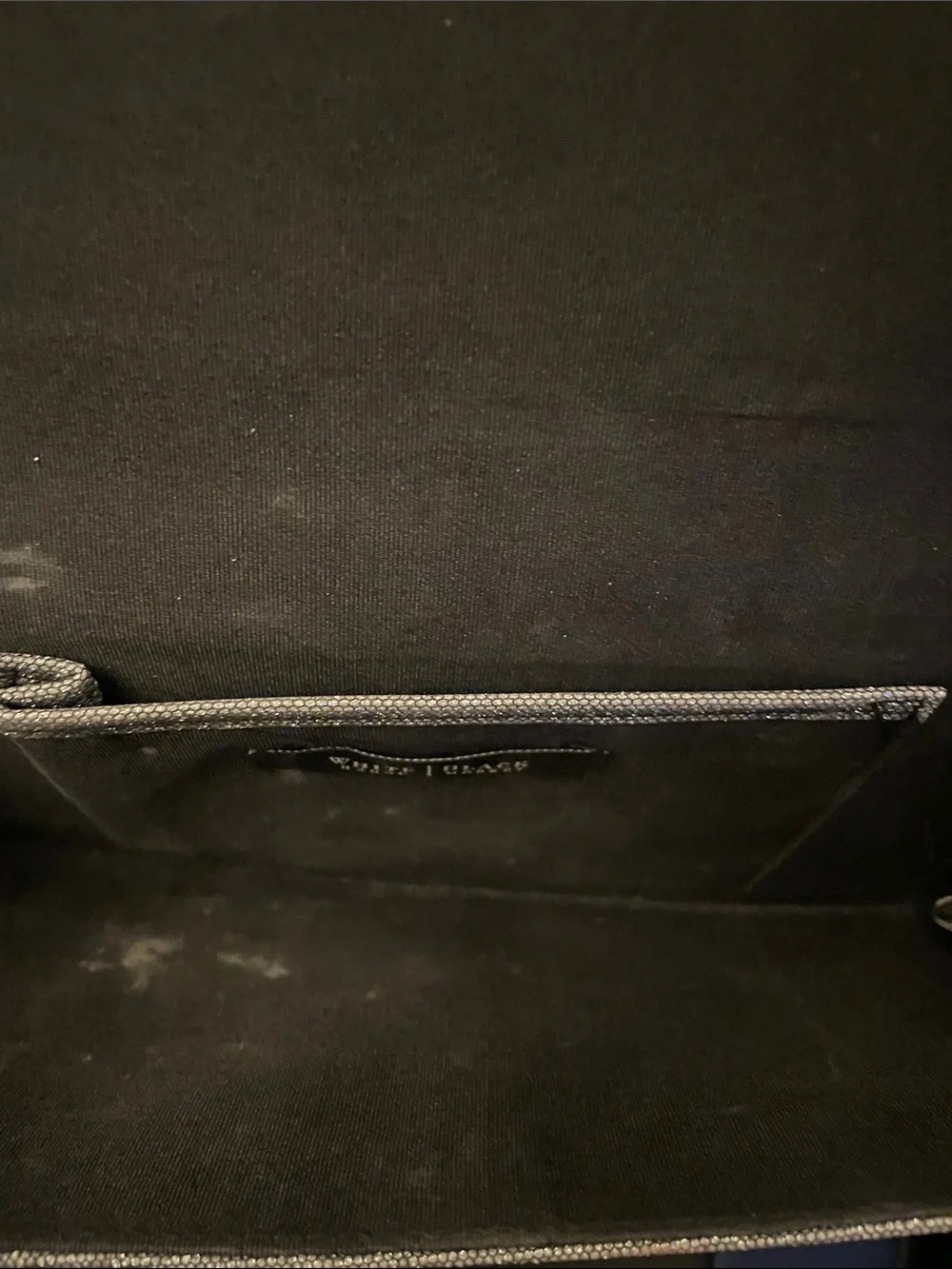 Metallic Gray Textured Clutch with Silver Accent - Picture 4 of 4